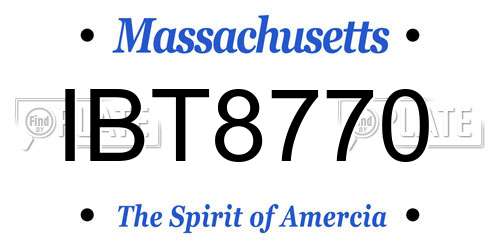 IBT8770 Massachusetts License Plate