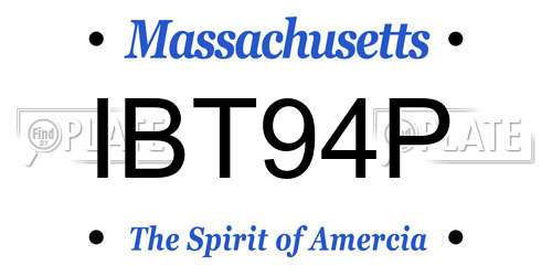 IBT94P Massachusetts License Plate