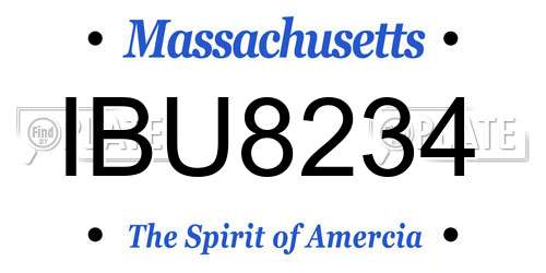 IBU8234 Massachusetts License Plate