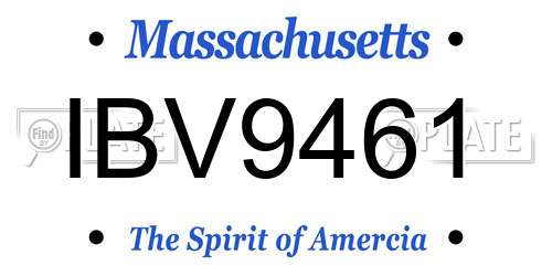 IBV9461 Massachusetts License Plate