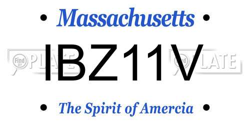 IBZ11V Massachusetts License Plate
