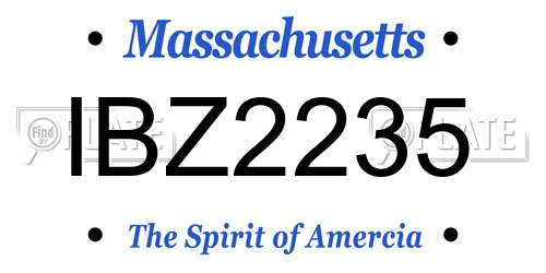 IBZ2235 Massachusetts License Plate