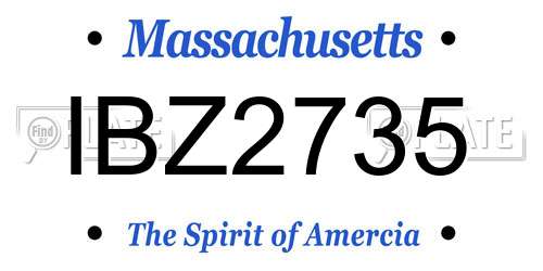 IBZ2735 Massachusetts License Plate