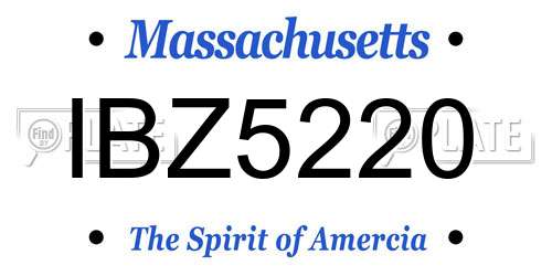 IBZ5220 Massachusetts License Plate