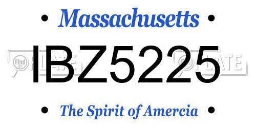 IBZ5225 Massachusetts License Plate