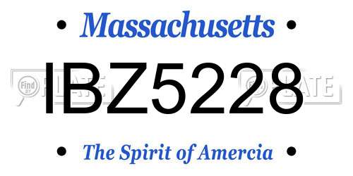 IBZ5228 Massachusetts License Plate