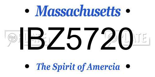 IBZ5720 Massachusetts License Plate