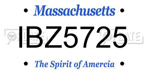 IBZ5725 Massachusetts License Plate