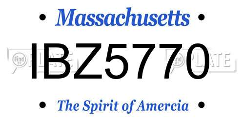 IBZ5770 Massachusetts License Plate