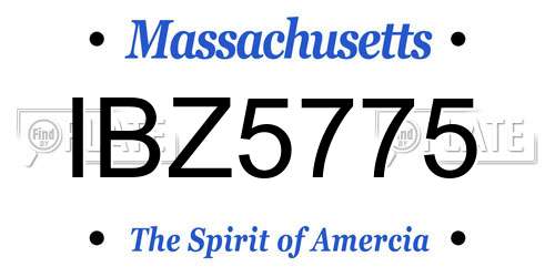 IBZ5775 Massachusetts License Plate