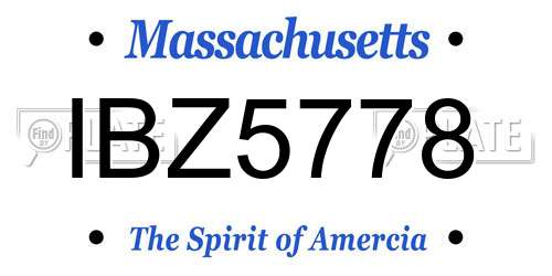 IBZ5778 Massachusetts License Plate