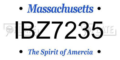 IBZ7235 Massachusetts License Plate