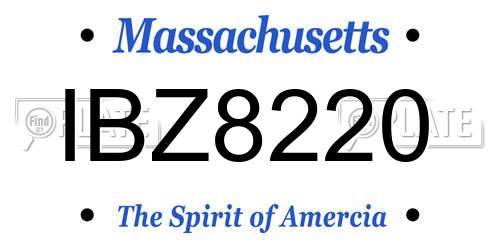 IBZ8220 Massachusetts License Plate