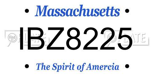 IBZ8225 Massachusetts License Plate