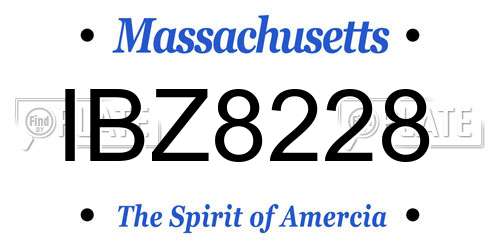 IBZ8228 Massachusetts License Plate