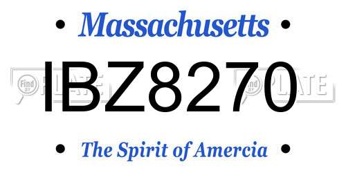IBZ8270 Massachusetts License Plate