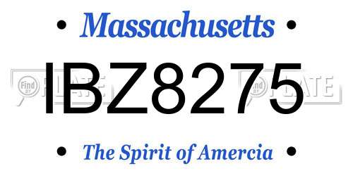 IBZ8275 Massachusetts License Plate