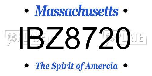 IBZ8720 Massachusetts License Plate
