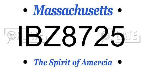 IBZ8725 Massachusetts License Plate