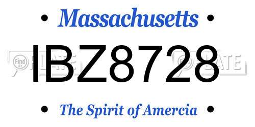 IBZ8728 Massachusetts License Plate