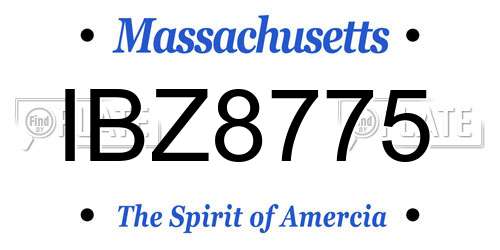 IBZ8775 Massachusetts License Plate