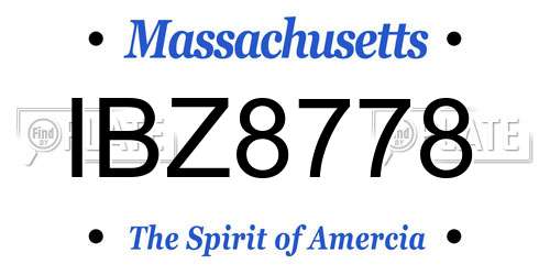IBZ8778 Massachusetts License Plate