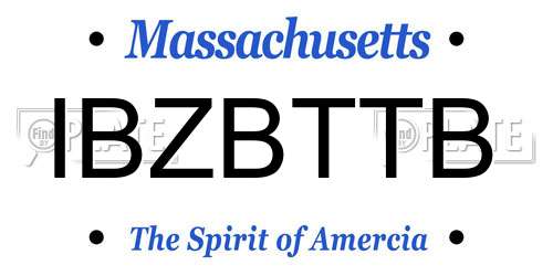 IBZBTTB Massachusetts License Plate
