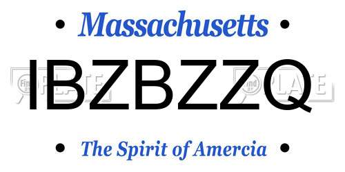 IBZBZZQ Massachusetts License Plate