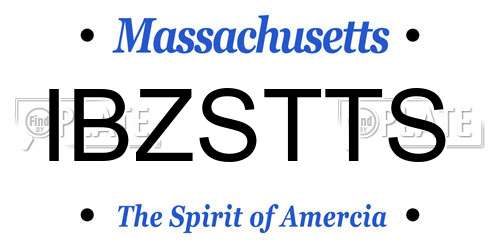 IBZSTTS Massachusetts License Plate