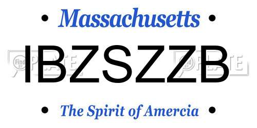 IBZSZZB Massachusetts License Plate