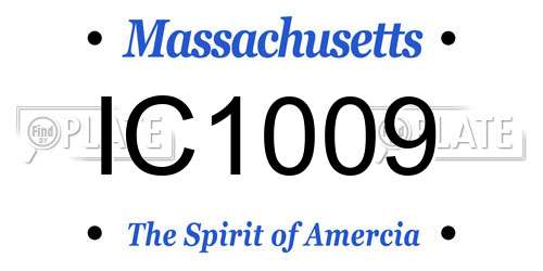 IC1009 Massachusetts License Plate