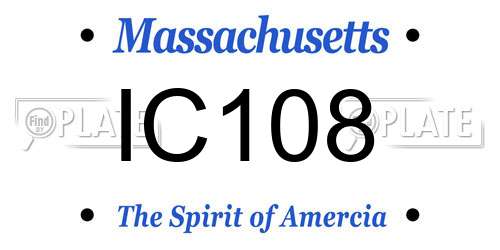 IC108 Massachusetts License Plate