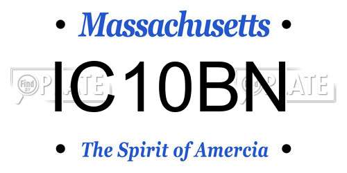 IC10BN Massachusetts License Plate