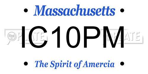 IC10PM Massachusetts License Plate