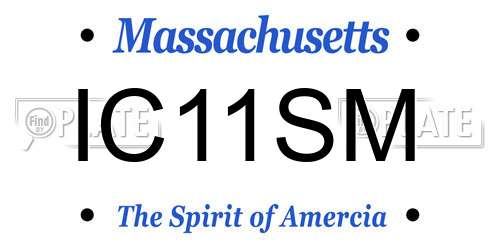 IC11SM Massachusetts License Plate