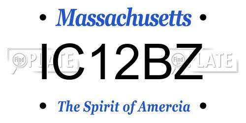 IC12BZ Massachusetts License Plate