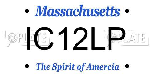 IC12LP Massachusetts License Plate