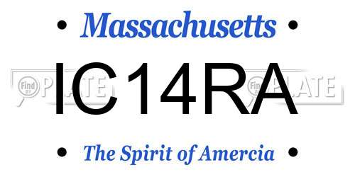 IC14RA Massachusetts License Plate