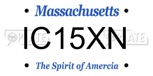 IC15XN Massachusetts License Plate