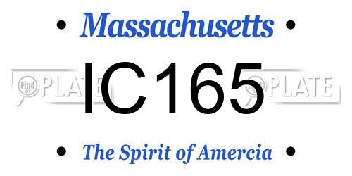 IC165 Massachusetts License Plate