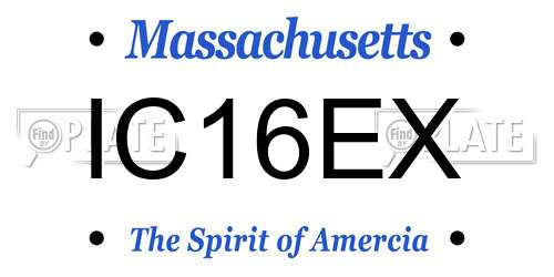 IC16EX Massachusetts License Plate