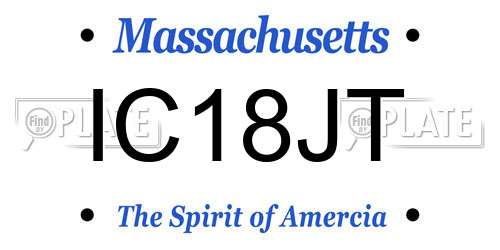 IC18JT Massachusetts License Plate