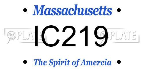 IC219 Massachusetts License Plate