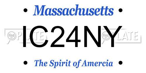 IC24NY Massachusetts License Plate