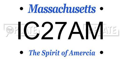 IC27AM Massachusetts License Plate
