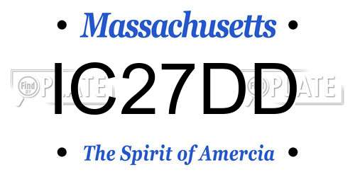 IC27DD Massachusetts License Plate