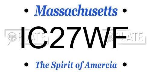 IC27WF Massachusetts License Plate