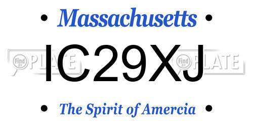 IC29XJ Massachusetts License Plate