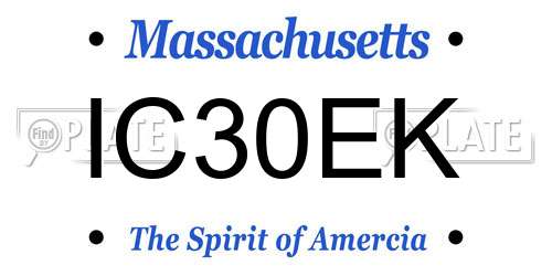 IC30EK Massachusetts License Plate