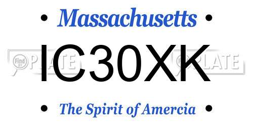 IC30XK Massachusetts License Plate